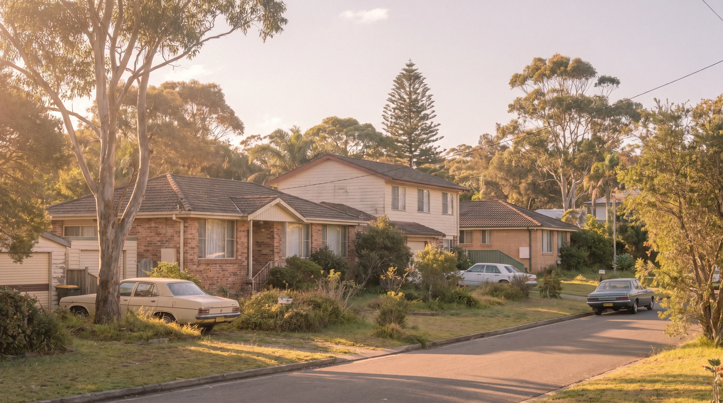 A residential street in Bateau Bay, showing the typical access for a move here