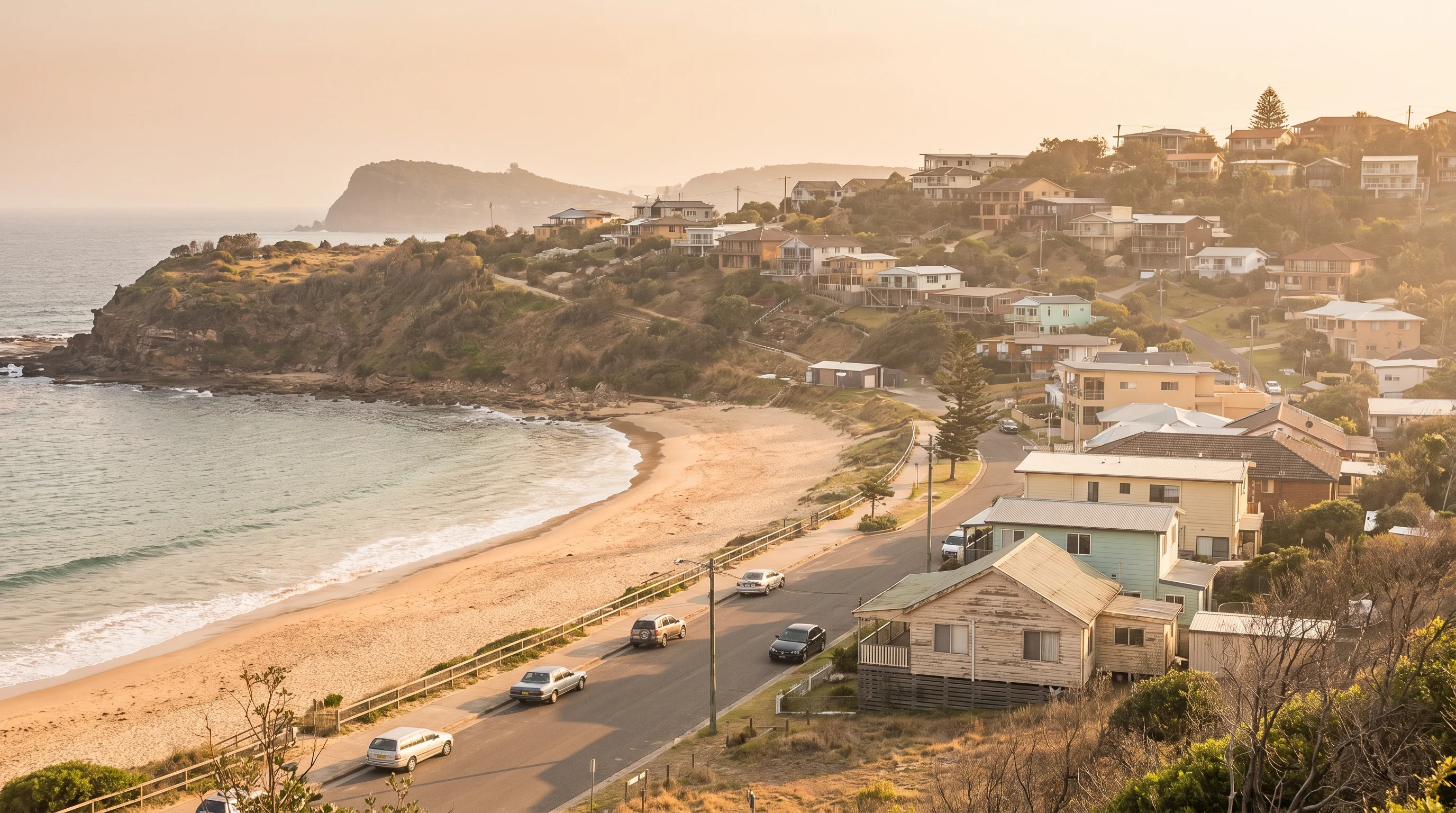 A residential street in Terrigal, showing the typical access for a move here